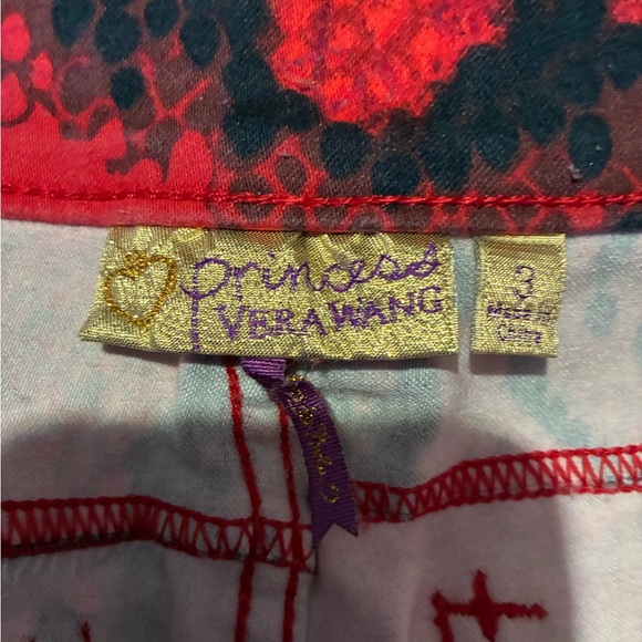 Vera Wang Princess Red and Black Snake Print Pants Size 3 - Picture 3 of 3